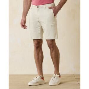 Tommy Bahama 30 X 10 Boracay 10-Inch Cargo Shorts Khaki Stretch Long Bermuda Tan